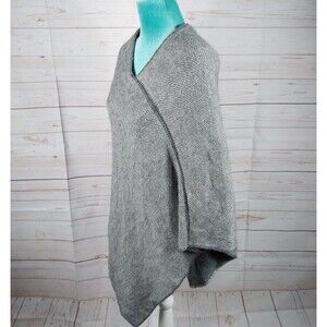 Fratellitalli Gray Pullover Poncho Shawl One Size Italian Wool Alpaca Blend